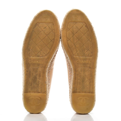 Chanel Lambskin CC Espadrilles 38 Beige Black 5 of 9