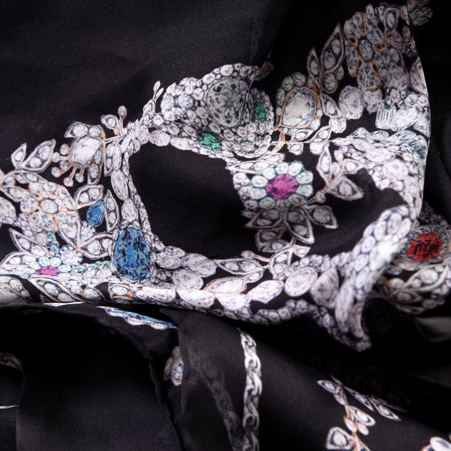 Silk Treasure Skeleton Scarf Black