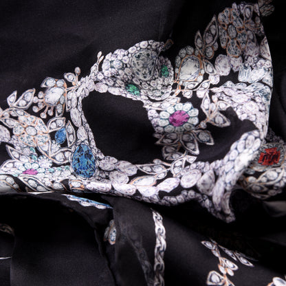 Alexander McQueen Silk Treasure Skeleton Scarf Black 3 of 5