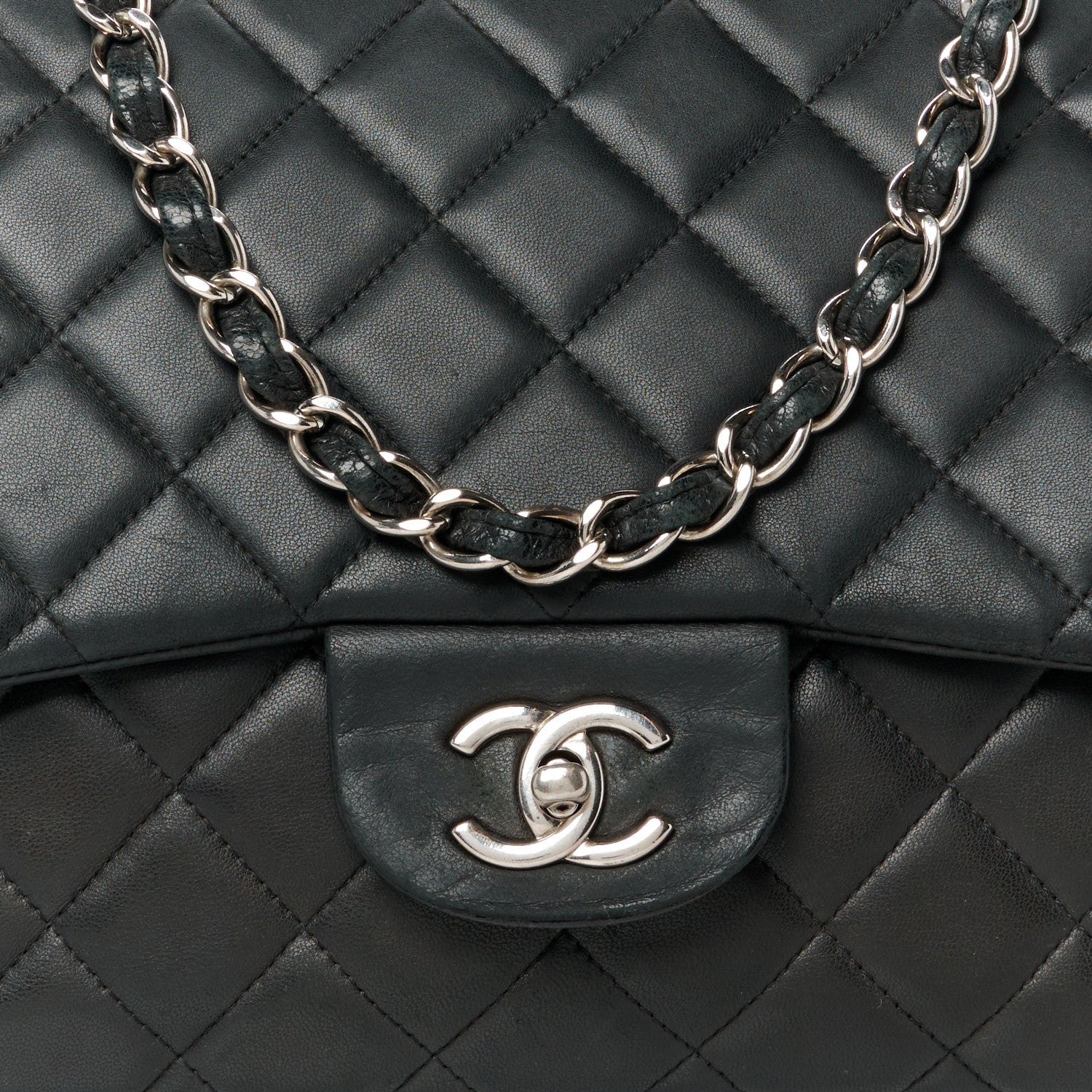 Chanel Lambskin Quilted Jumbo Single Flap Black 9 of 11