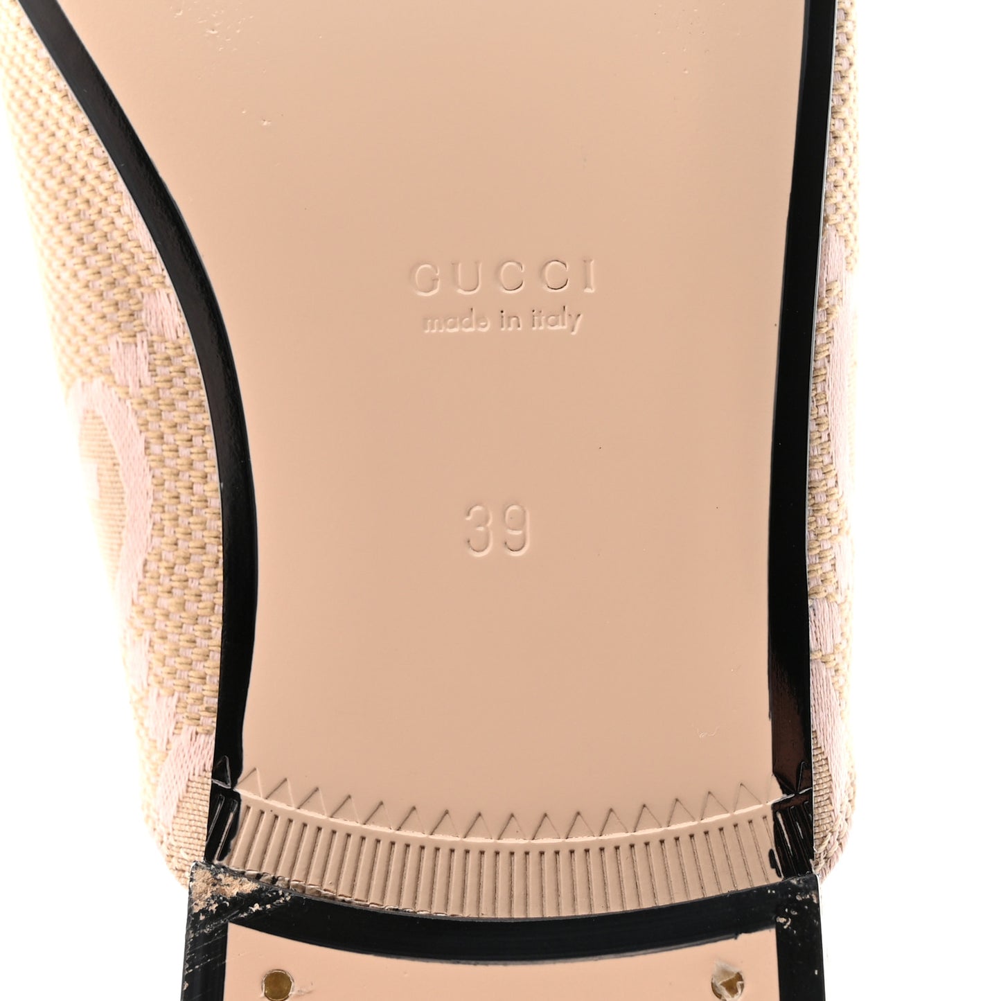 Monogram Macro GG Nappa Charlotte Womens Princetown Slippers 39 Beige Perfect Pink