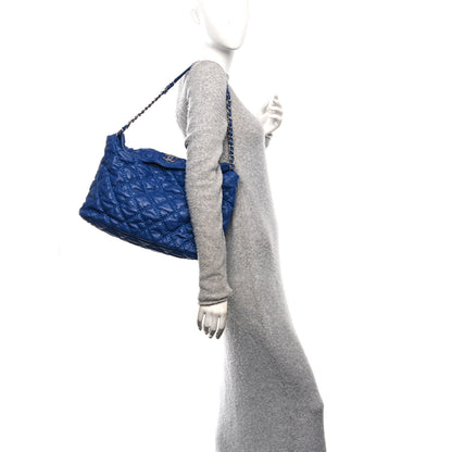 Chanel Calfskin Quilted French Riviera Hobo  Blue 2 of 10