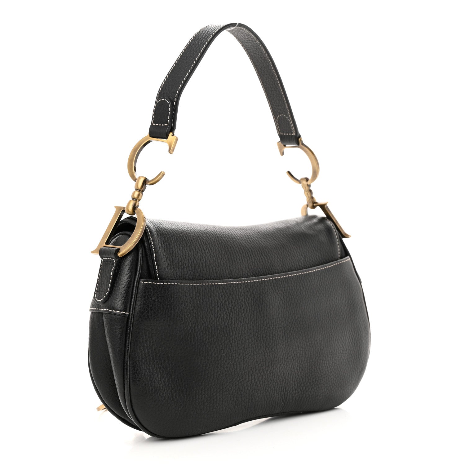 Christian Dior Calfskin Double Saddle Bag Black 3 of 11