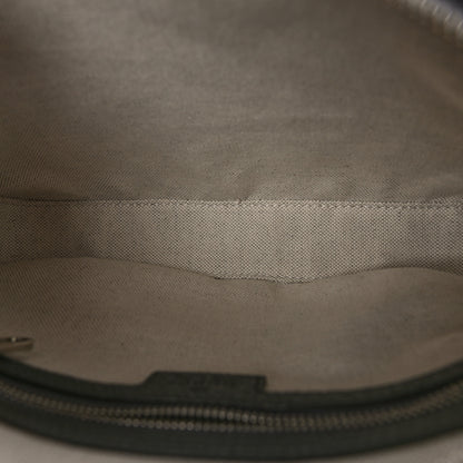 Gucci GG Supreme Monogram Textured Dollar Calfskin Web Ophidia Wristlet Shoulder Bag Grey Black Graphite Grey 5 of 8