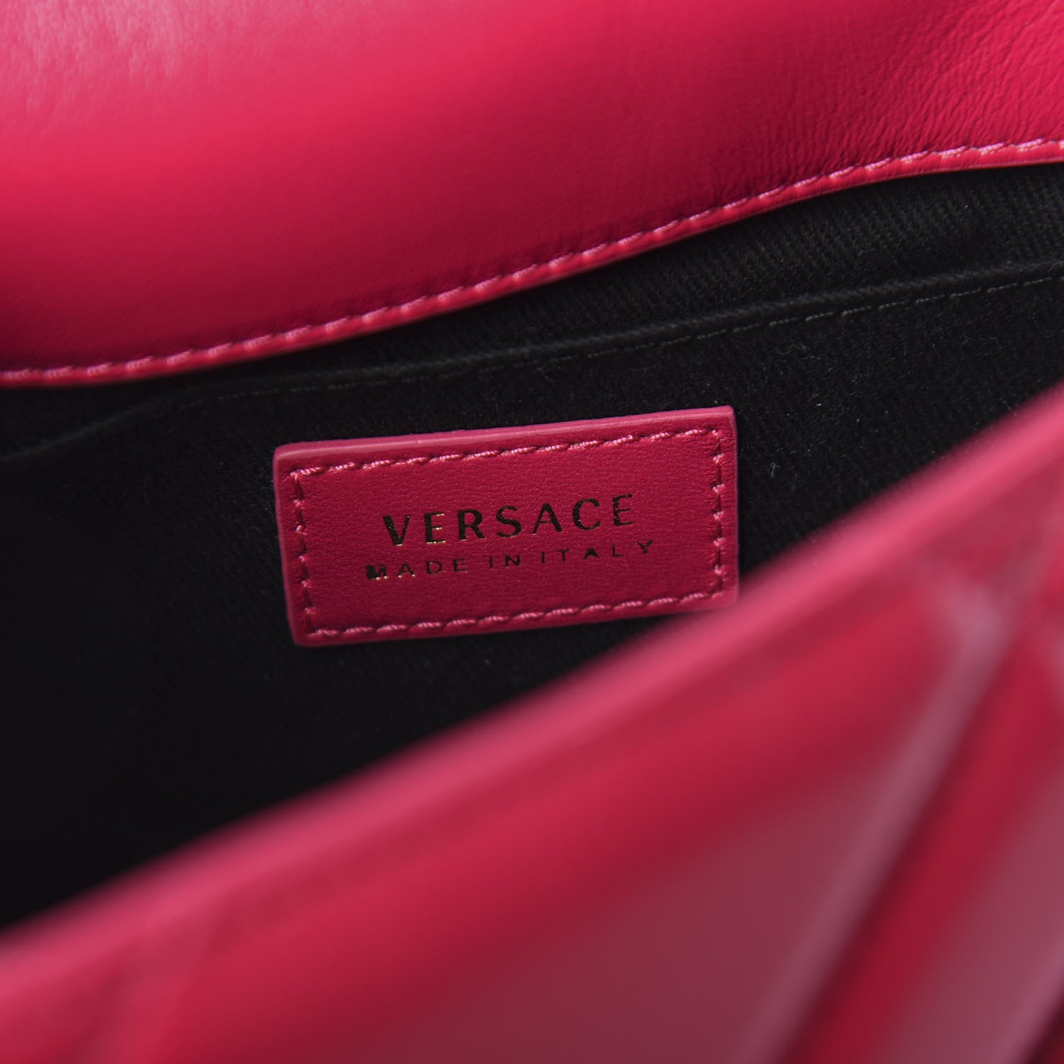 Versace Patent Nappa Quilted Medium Icon Shoulder Bag Fuchsia 6 of 9
