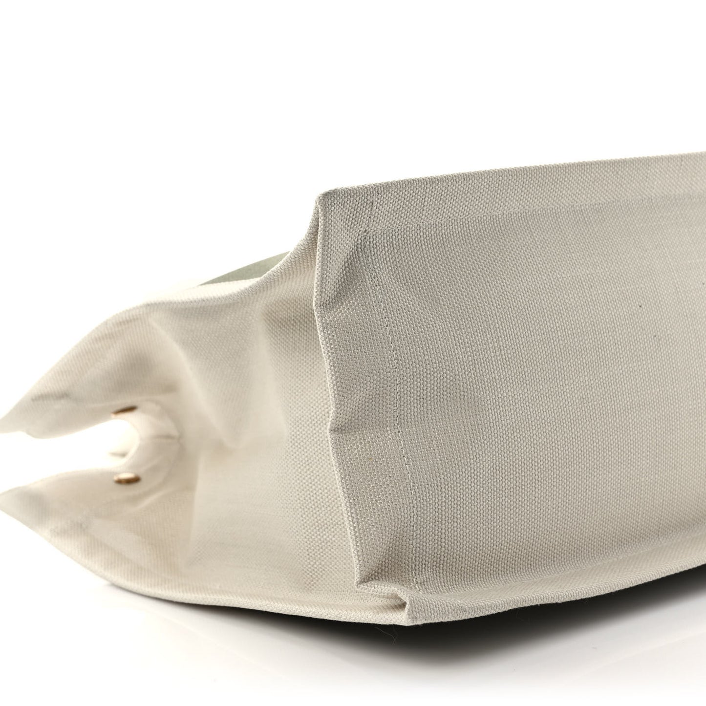 Linen Calfskin Small Rive Gauche Tote Military Green Blanc Vintage