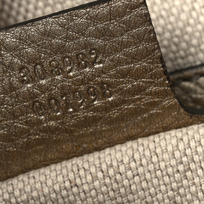 Gucci Metallic Pebbled Calfskin Medium Soho Chain Shoulder Bag Golden Beige 7 of 10