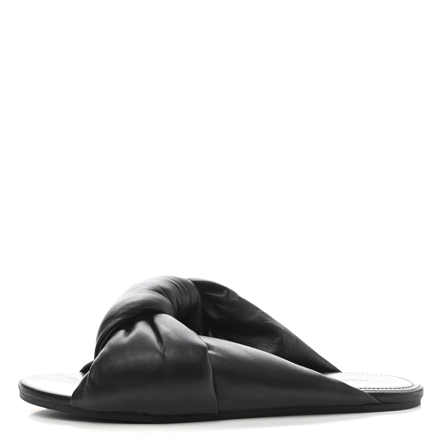 Lambskin Drapy Slide Sandals 37 Black