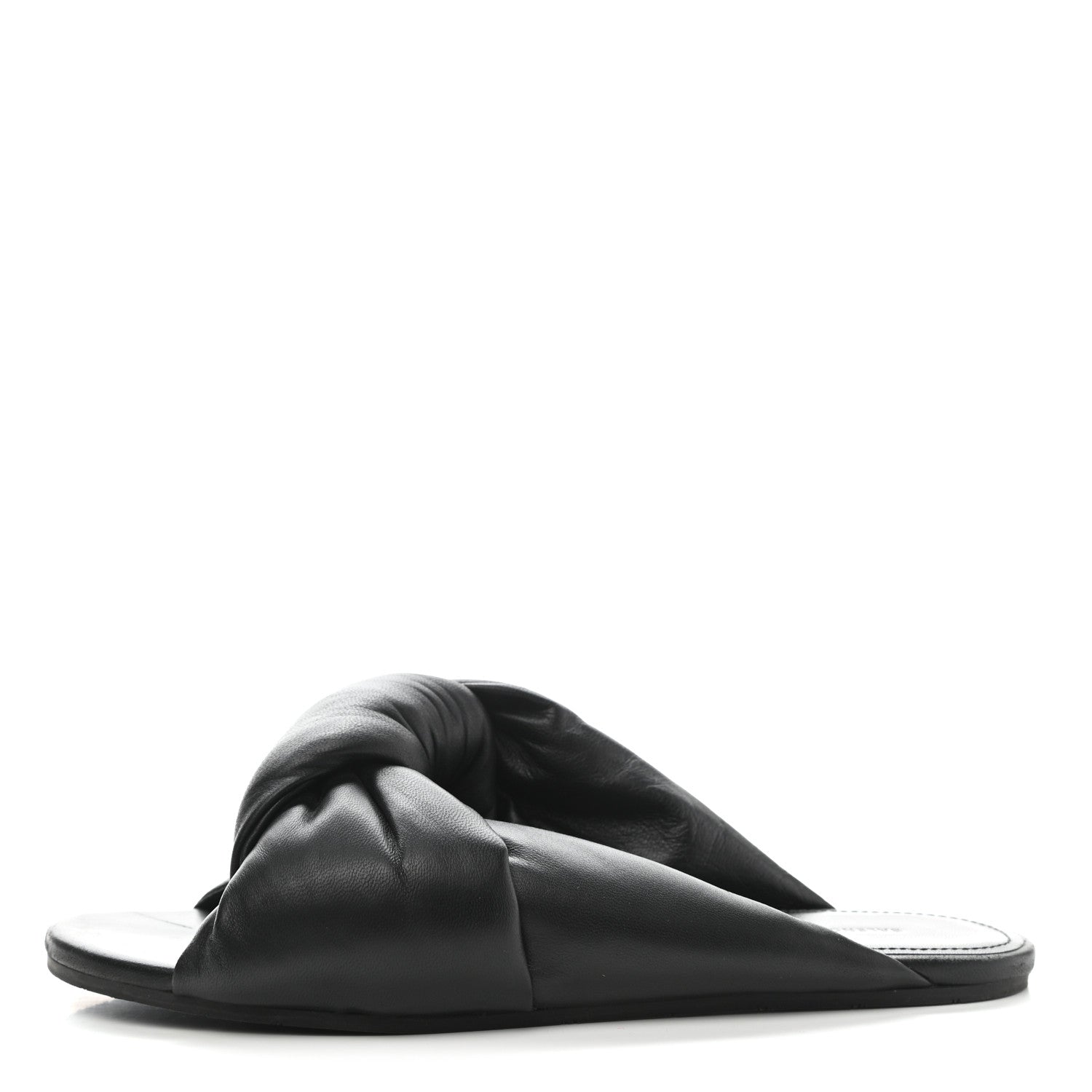 Balenciaga Lambskin Drapy Slide Sandals 37 Black 1 of 11