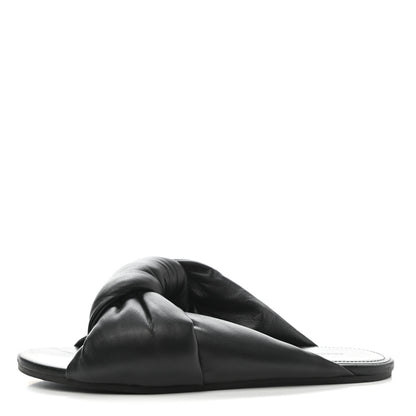 Balenciaga Lambskin Drapy Slide Sandals 37 Black 1 of 11