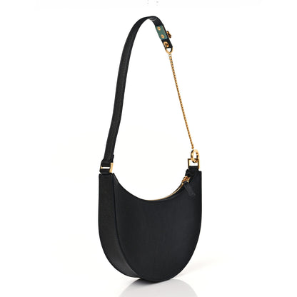 Valentino Garavani Grainy Calfskin Mini Vlogo Hobo Bag Black 3 of 9