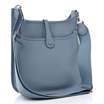 Hermes Epsom Evelyne III PM Bleu Lin 3 of 11