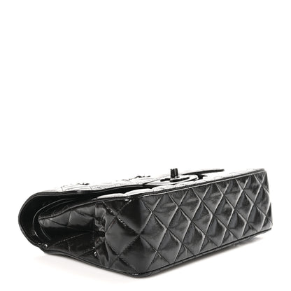 Chanel Shiny Crumpled Calfskin Quilted Small Double Flap So Black 4 of 10