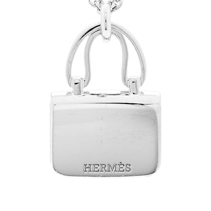 Hermes 18K White Gold Diamond Constance Amulettes Pendant Necklace 5 of 6