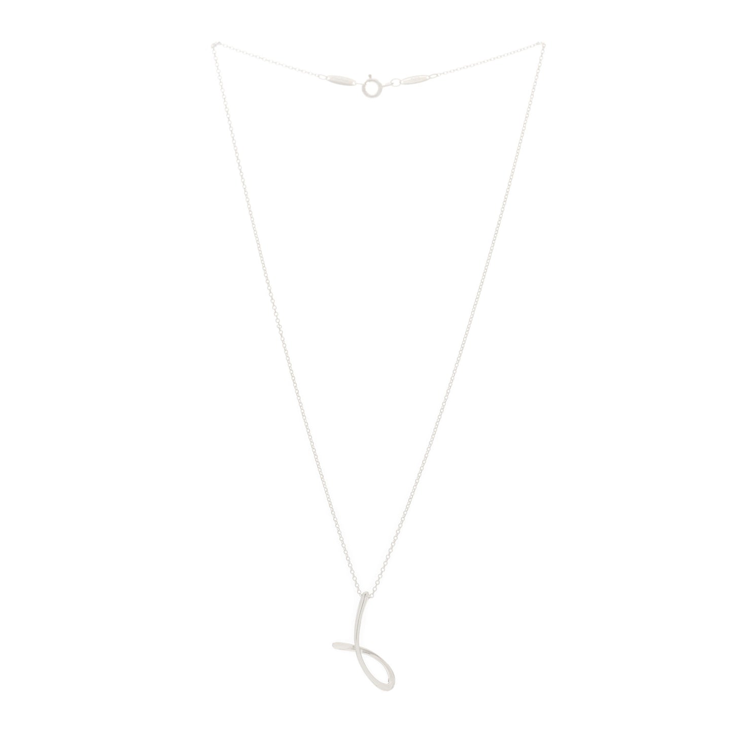Sterling Silver Elsa Peretti Letter J Pendant Necklace