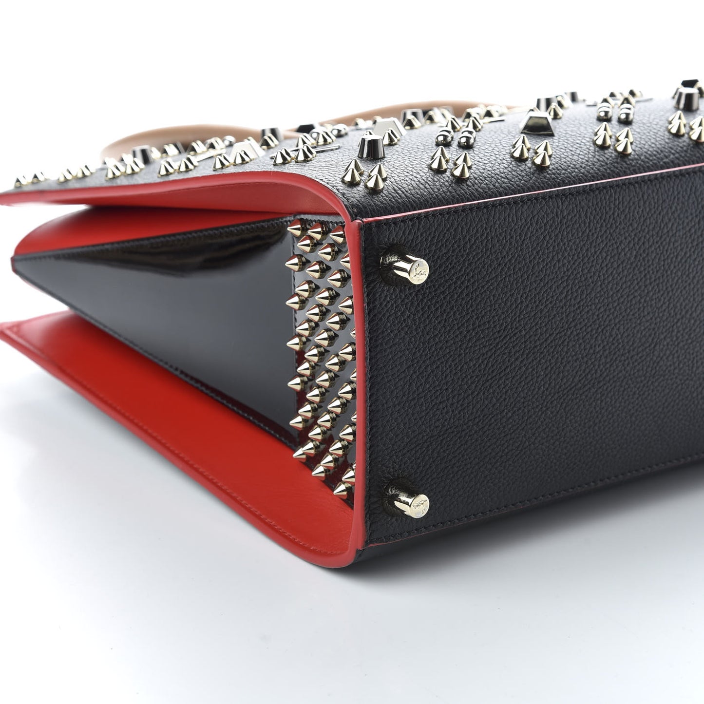 Calfskin Spikes Loubinthesky Medium Paloma Black Multimetal