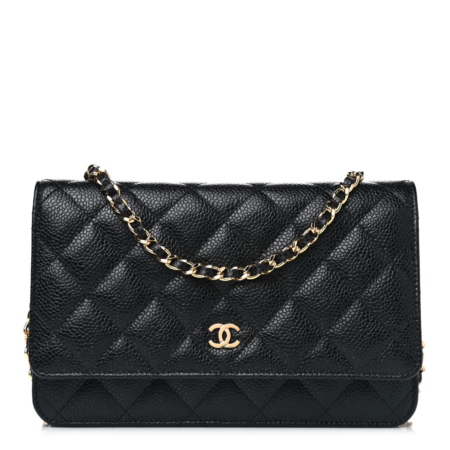 Caviar Quilted Wallet On Chain WOC Black