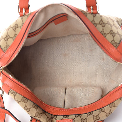 Gucci Monogram Cellarius Calfskin Large Boston Beige Ebony New Dark Orange 8 of 15