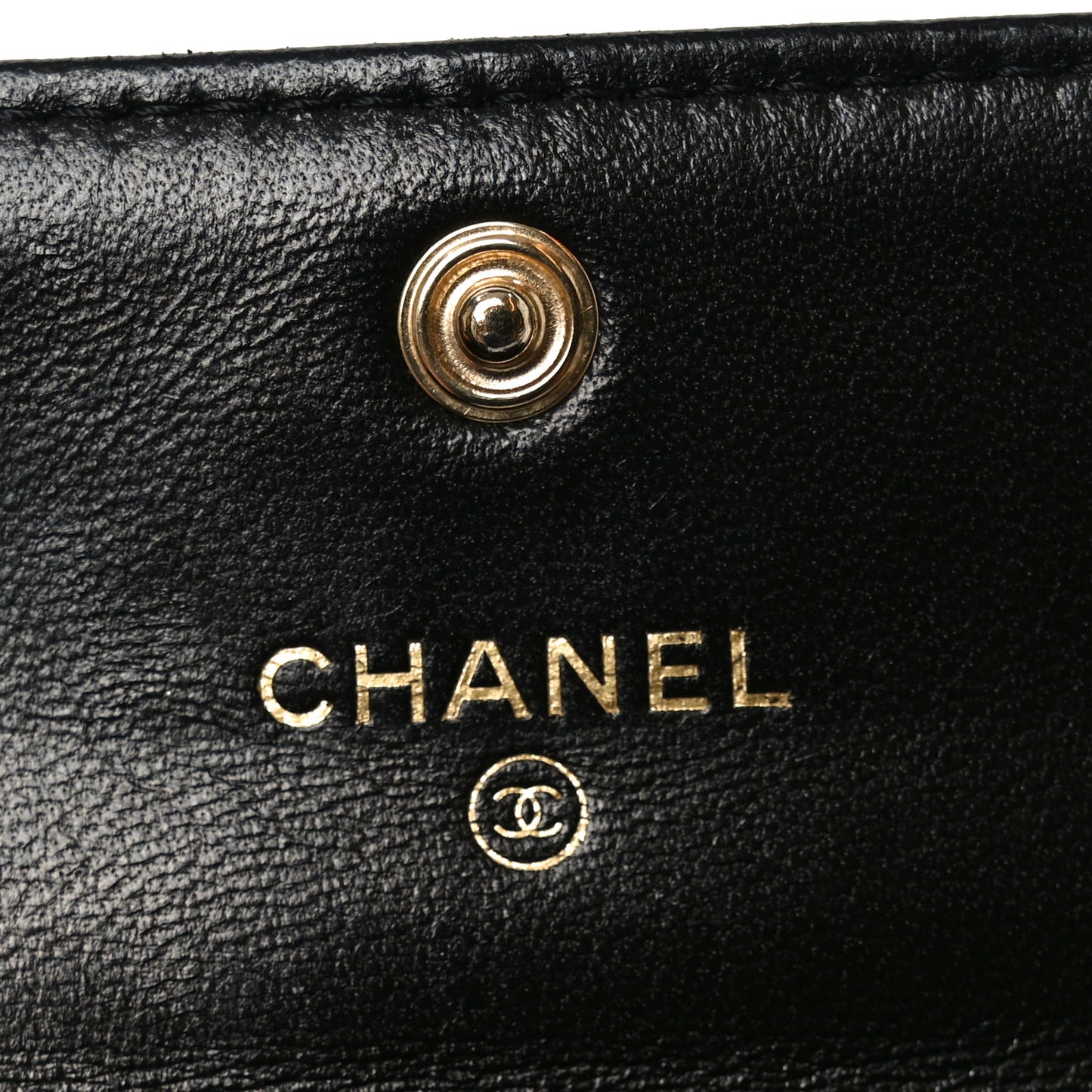 Lambskin Quilted Flap Card Holder Black