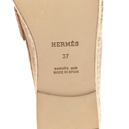 Hermes Suede Calfskin Womens Trip Espadrilles 37 6 of 9