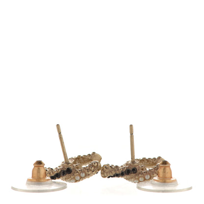 Chanel Pearl Resin Twisted CC Earrings Gold 3 of 4