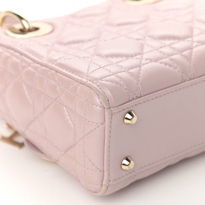 Christian Dior Metallic Lambskin Cannage Mini Lady Dior Lotus 12 of 18