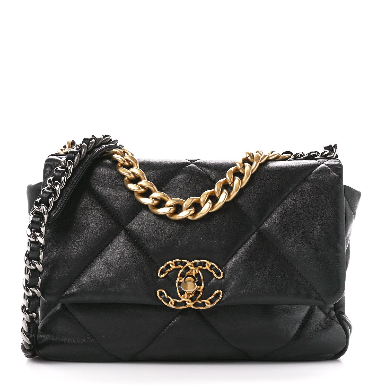 Chanel Lambskin Quilted Medium Chanel 19 Flap Black 1 of 10