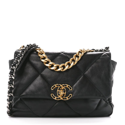 Chanel Lambskin Quilted Medium Chanel 19 Flap Black 1 of 10