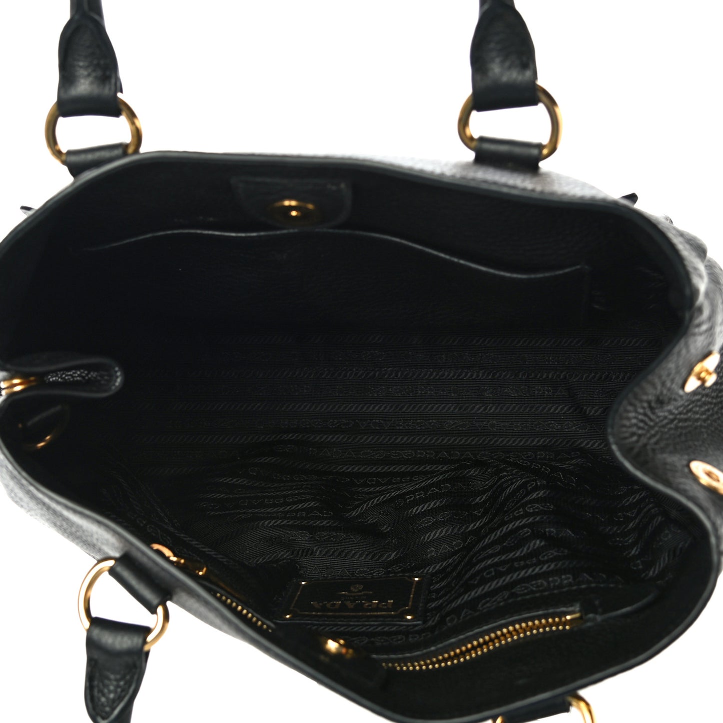 Vitello Daino Top Handle Tote Black