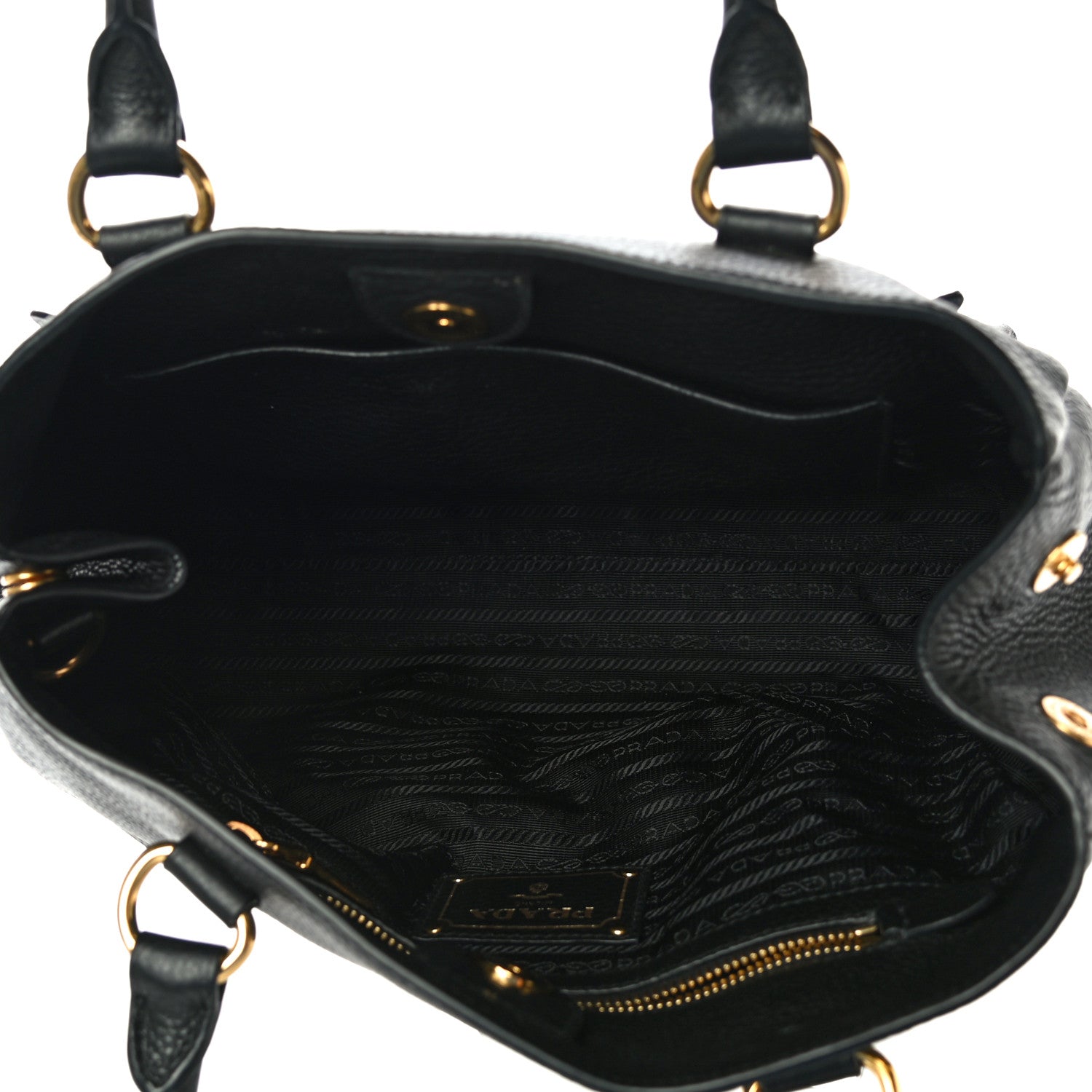 Prada Vitello Daino Top Handle Tote Black 4 of 11