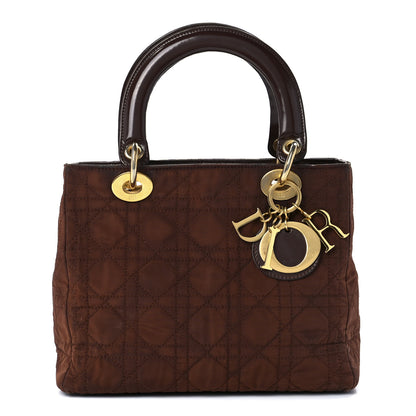 Christian Dior Nylon Cannage Medium Lady Dior Brown 1 of 10