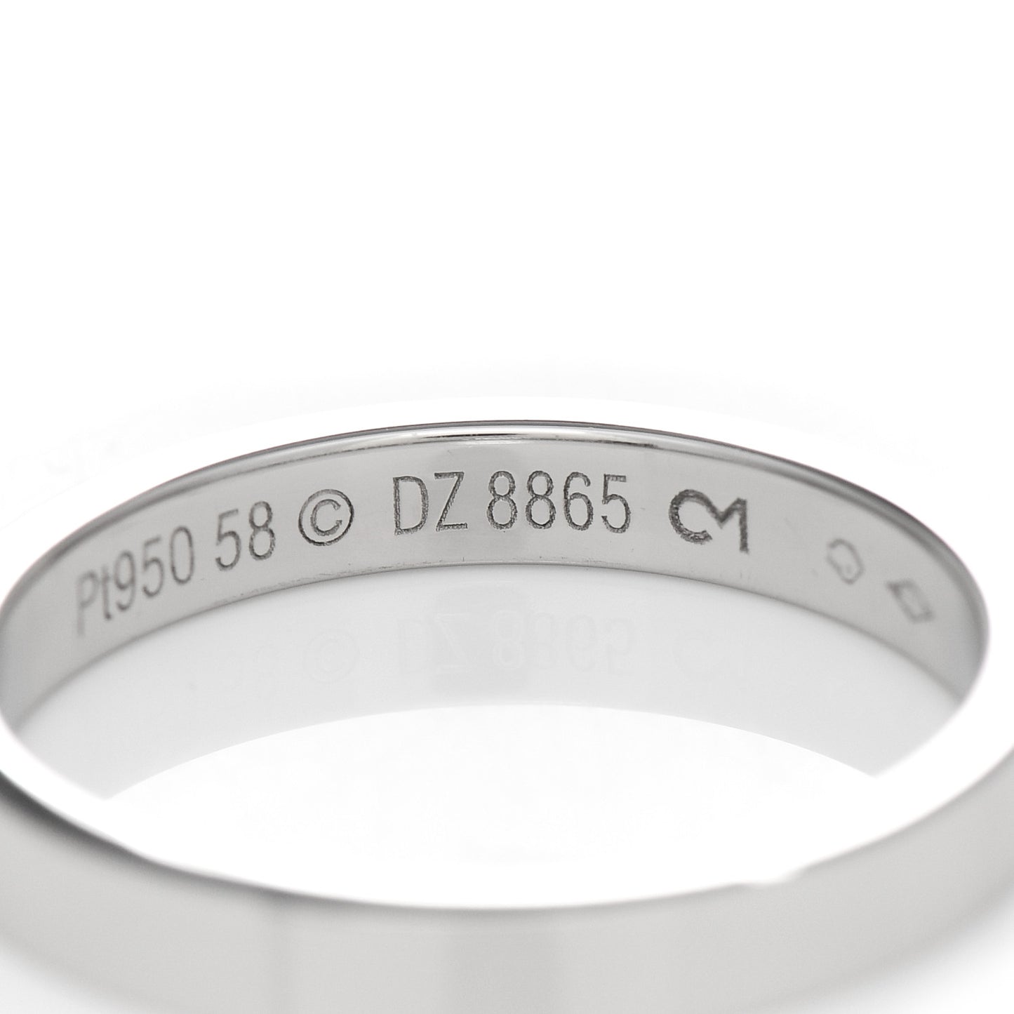 Platinum 3mm C De Cartier Wedding Band 58 8.5