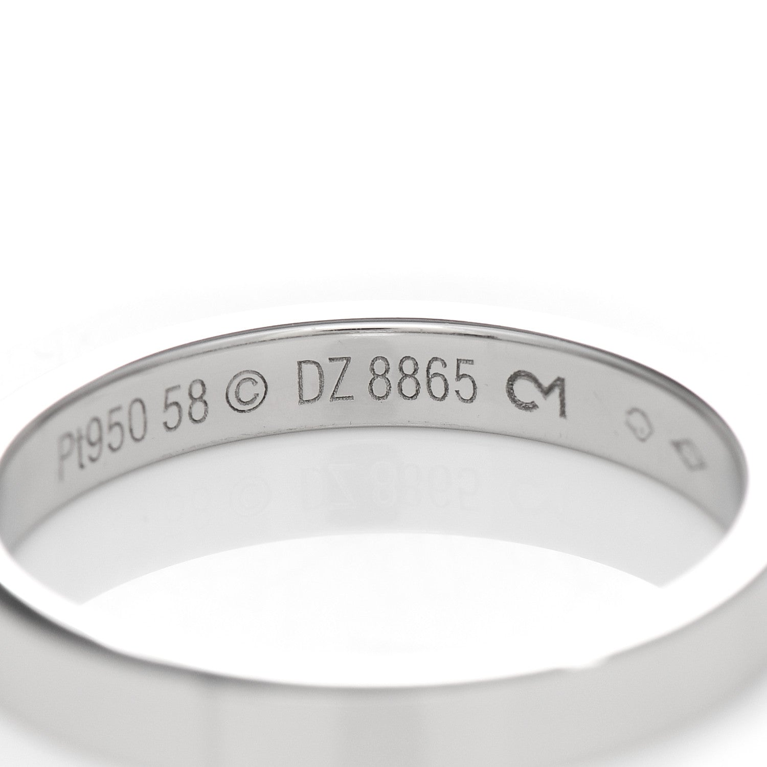 Cartier Platinum 3mm C De Cartier Wedding Band 58 8.5 5 of 6
