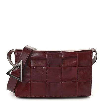 Bottega Veneta Paper Calfskin Maxi Intreccio Cassette Crossbody Bag Barolo 1 of 7