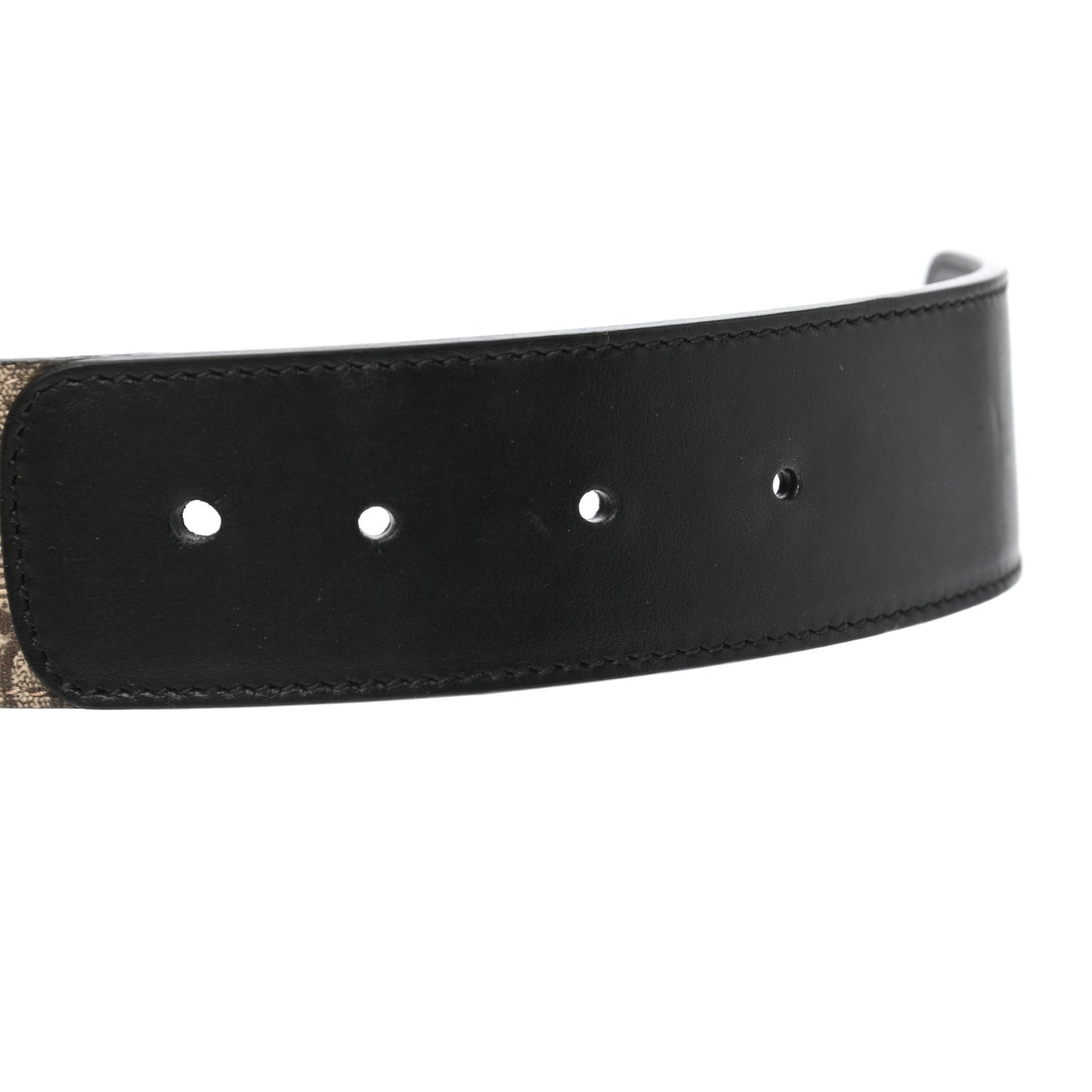 GG Supreme Monogram Matte Plutone Calfskin Double G 40mm Belt 85 34 Beige Ebony Black