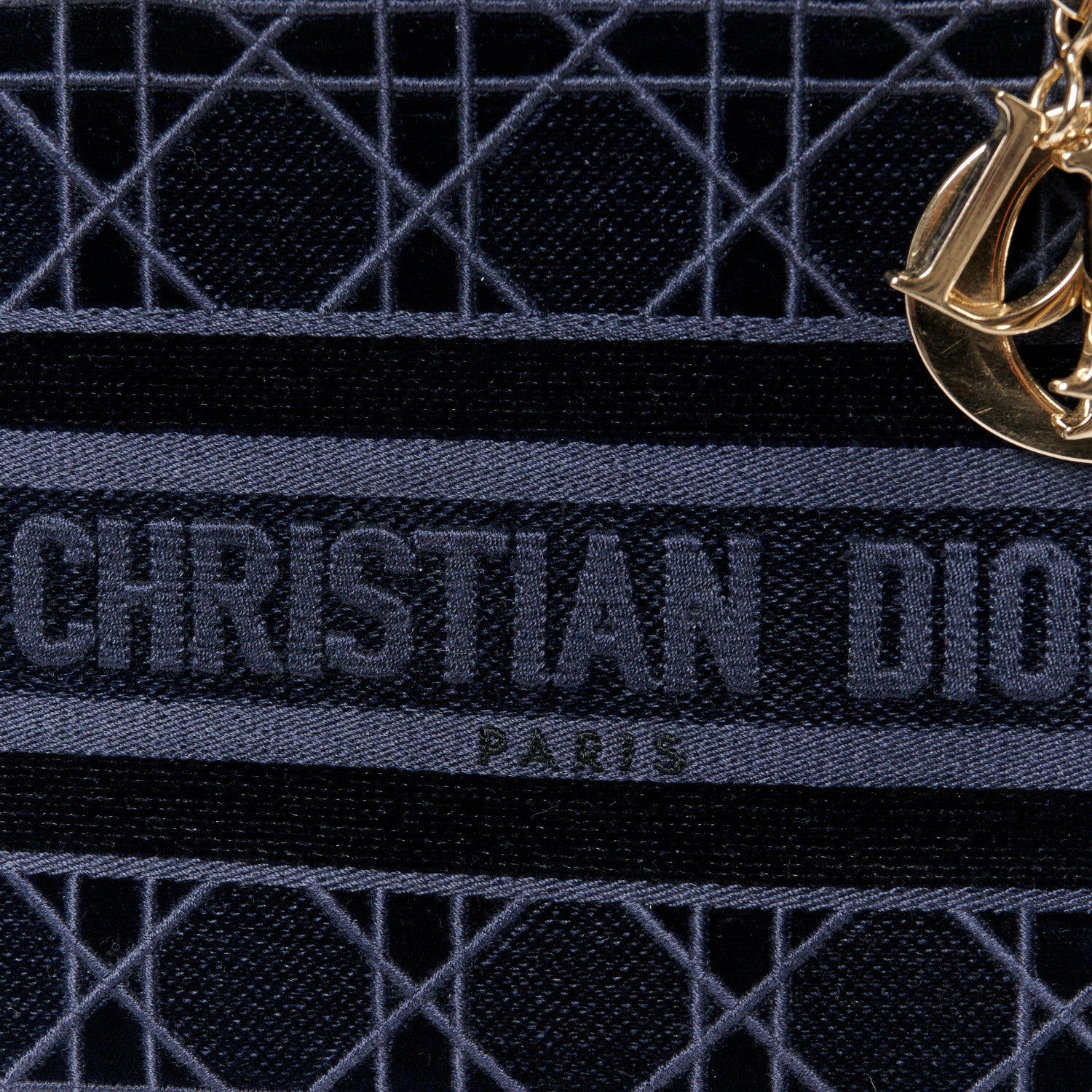 Christian Dior Velvet Cannage Medium Lady D-Lite Blue 8 of 10