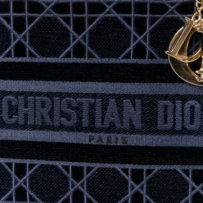 Christian Dior Velvet Cannage Medium Lady D-Lite Blue 8 of 10