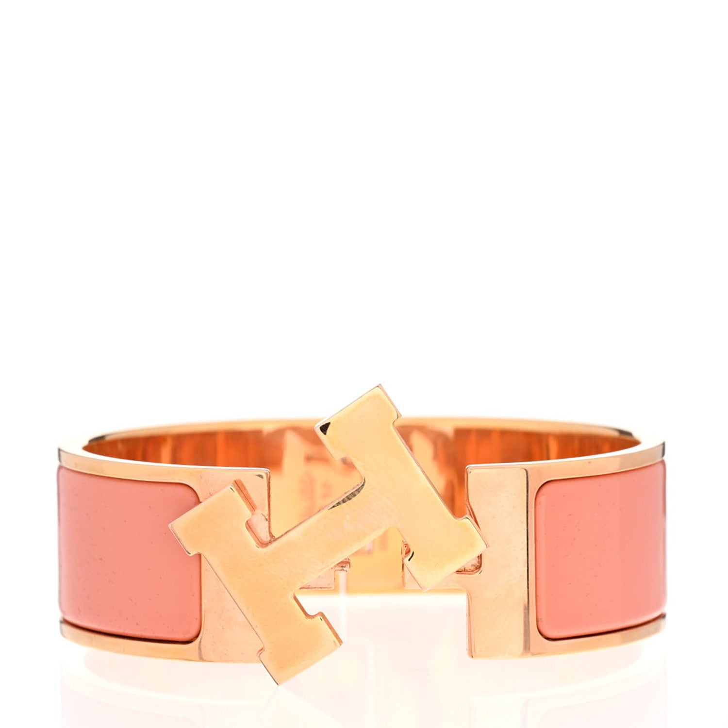 Hermes Enamel Wide Clic Clac H Bracelet PM Mango 5 of 5