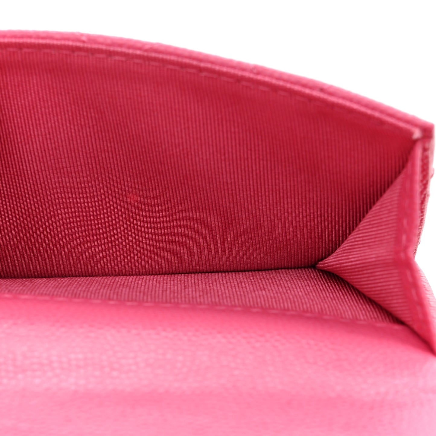 Caviar Quilted Tri-Fold Flap Wallet Pink