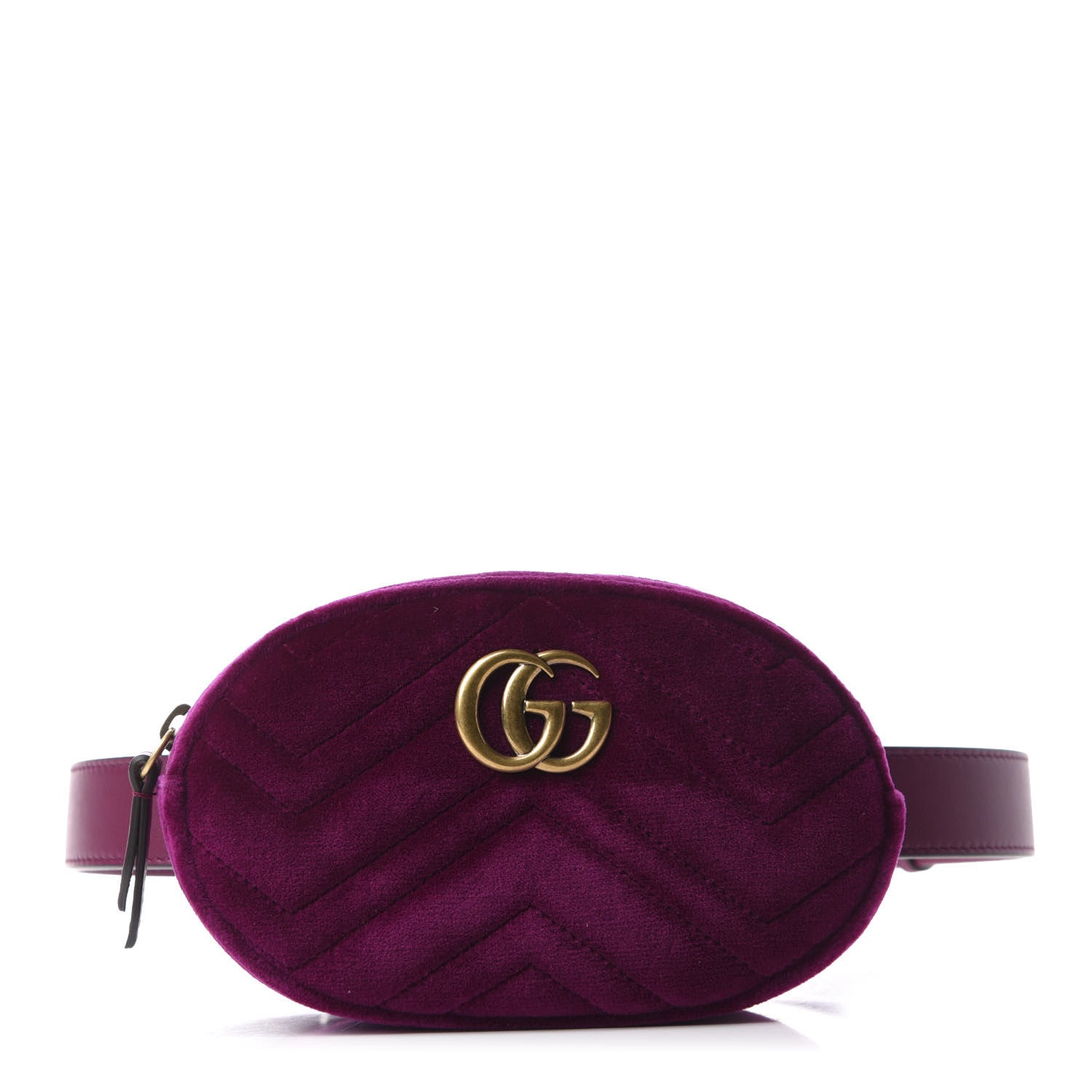 Gucci Velvet Matelasse GG Marmont Belt Bag 85 34 Fuchsia Violet Cyclamen 1 of 11