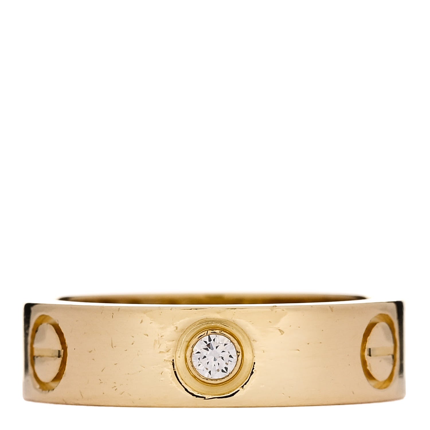Cartier 18K Yellow Gold 3 Diamond 5.5mm LOVE Ring 55 7.25 1 of 4