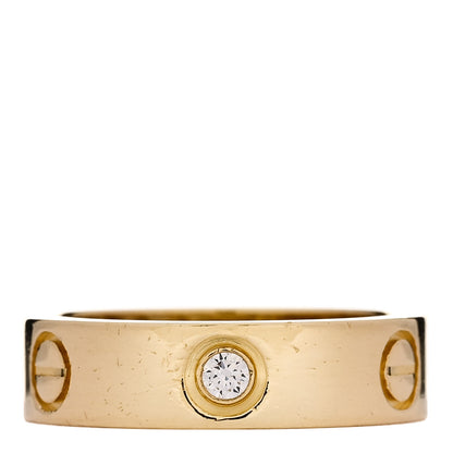Cartier 18K Yellow Gold 3 Diamond 5.5mm LOVE Ring 55 7.25 1 of 4