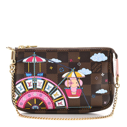 Louis Vuitton Damier Ebene 2020 Christmas Animation Big Wheel Mini Pochette Accessories Rose Ballerine 1 of 7
