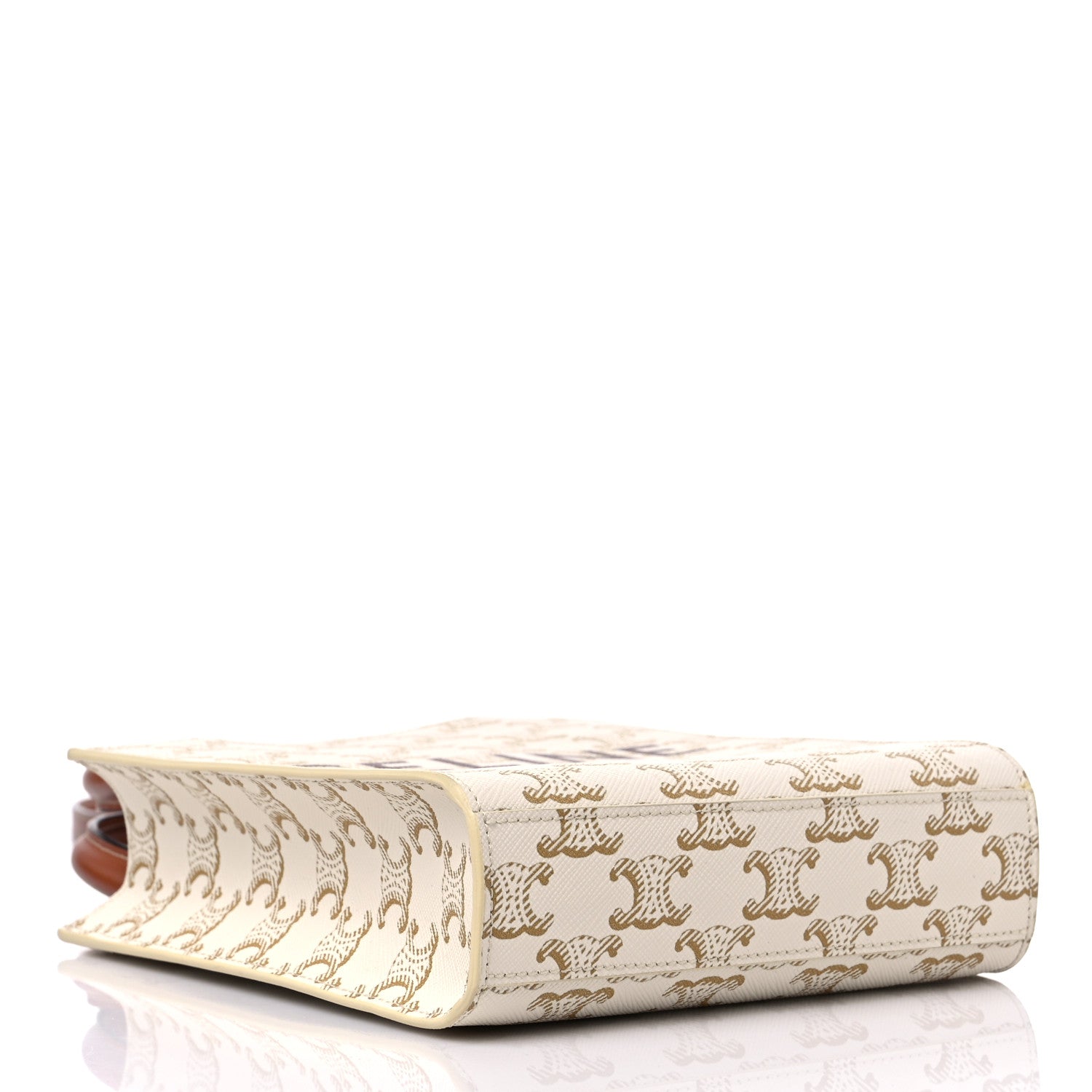 Celine Triomphe Canvas Calfskin Mini Vertical Cabas White 4 of 9