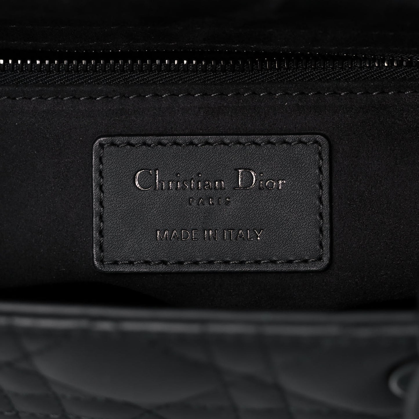 Ultra Matte Calfskin Cannage Medium Lady Dior Black