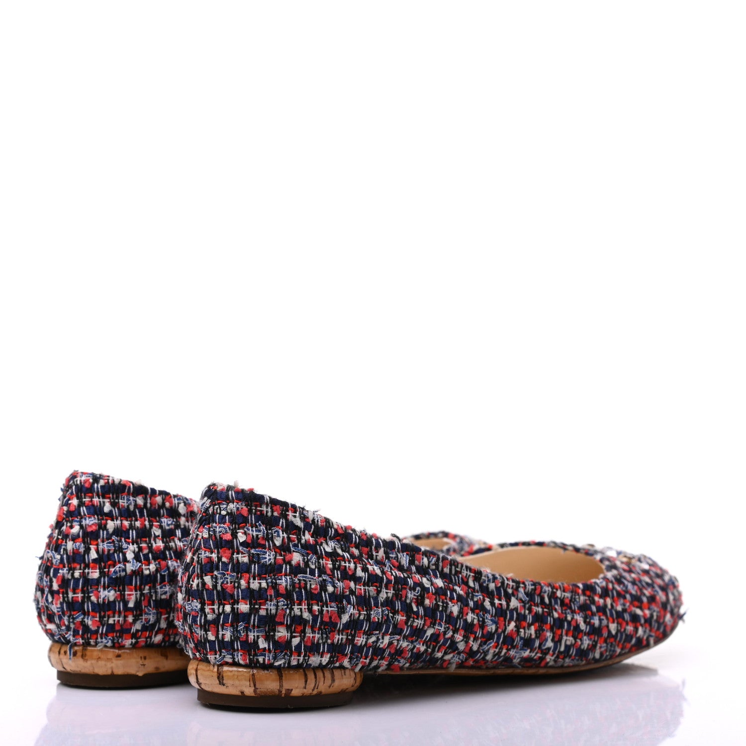 Chanel Tweed Crystal CC Ballerina Flats 38 Multicolor 4 of 10