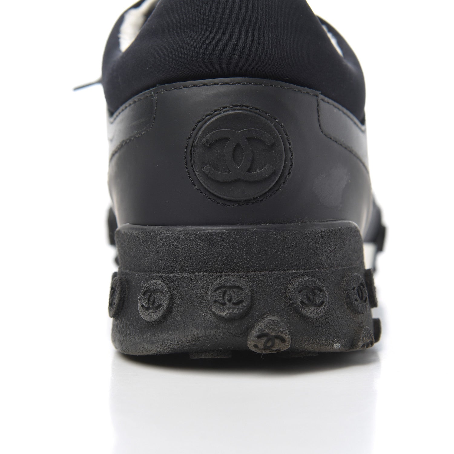 Chanel Calfskin Mesh Lycra Sneakers 39 Black 12 of 22