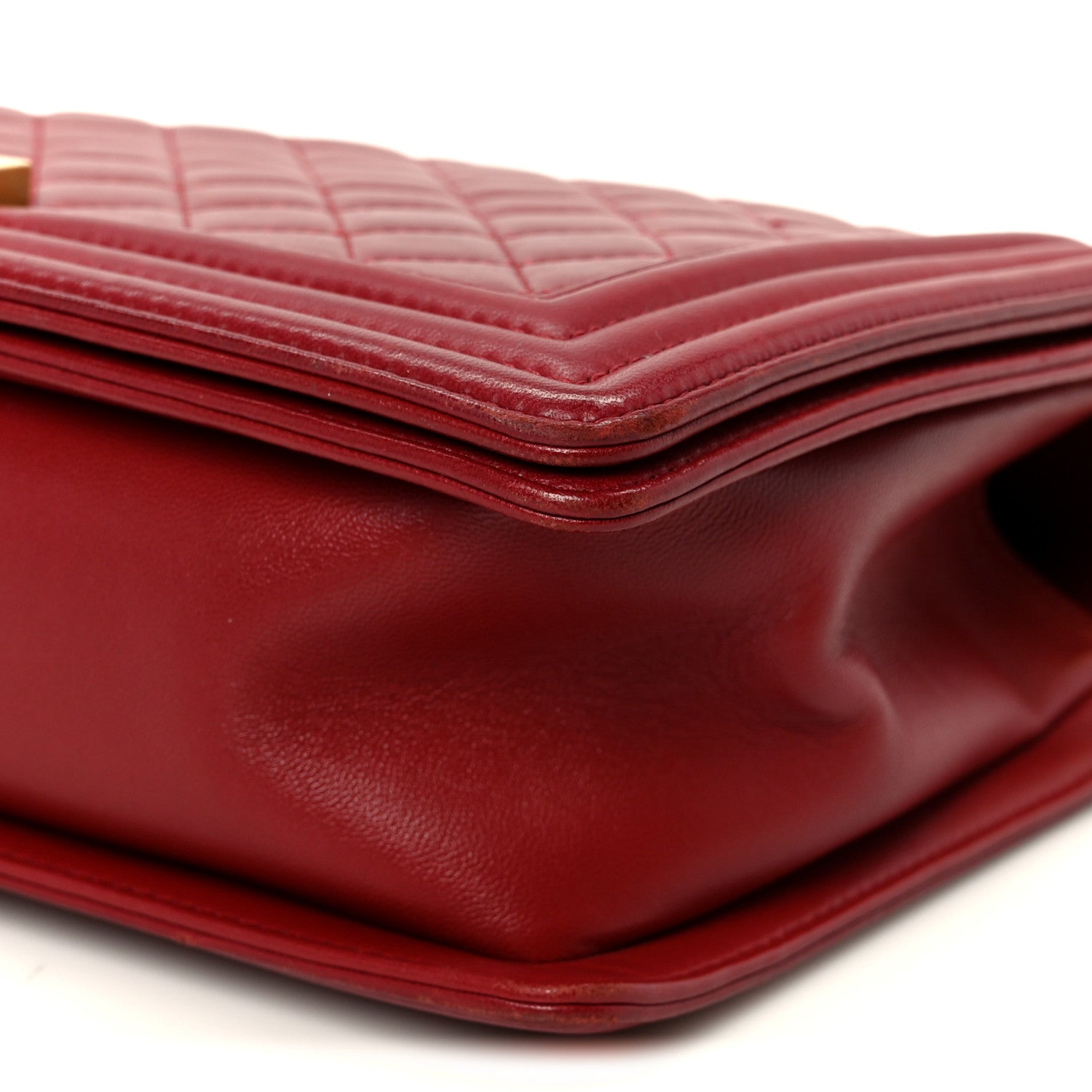 Chanel Lambskin Quilted New Medium Boy Flap Dark Red 10 of 11