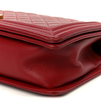 Chanel Lambskin Quilted New Medium Boy Flap Dark Red 10 of 11