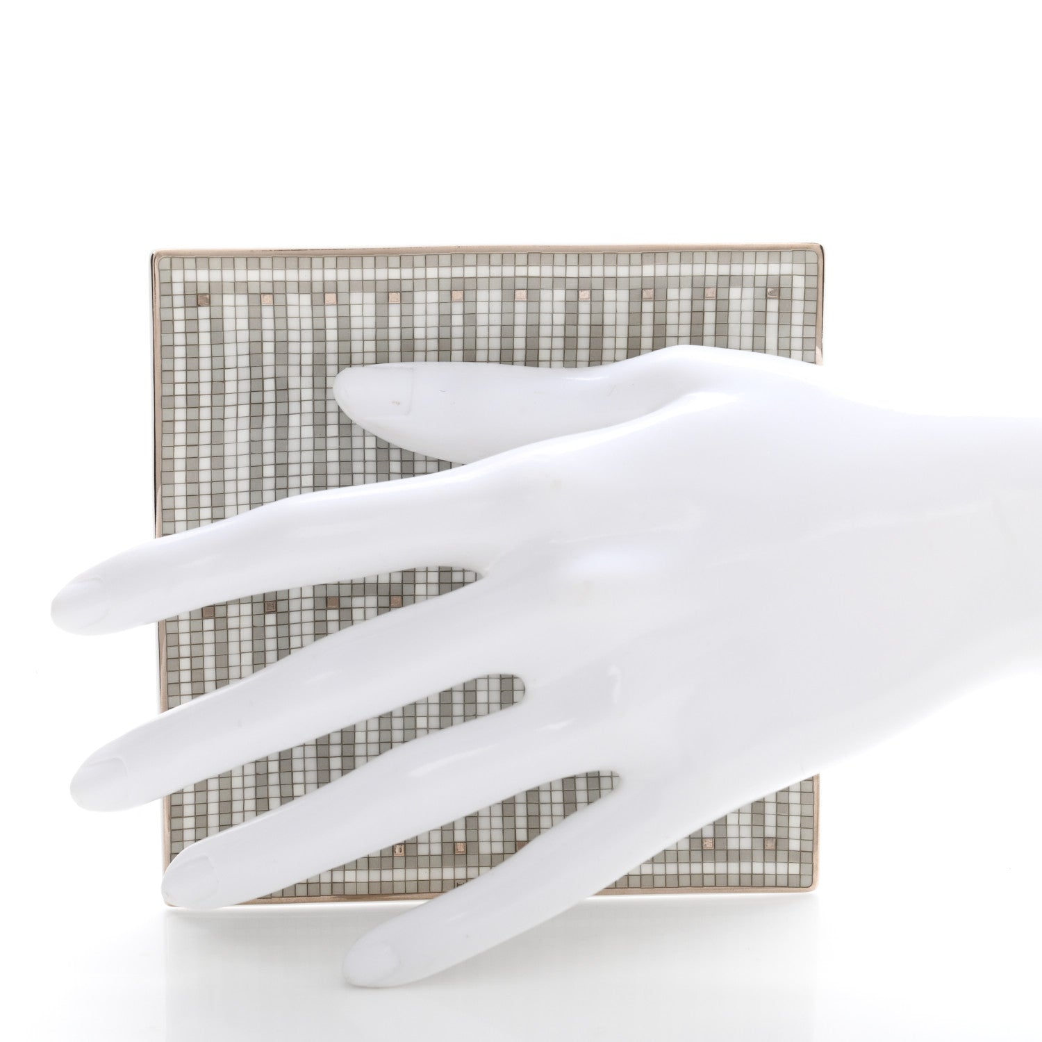 Hermes Porcelain Mosaique Au 24 Platine Square Plate N°2 2 of 6